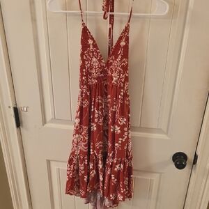 Windsor Red Floral Strappy Mini Dress